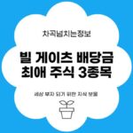 빌게이츠 배당금 최애 주식 3종목