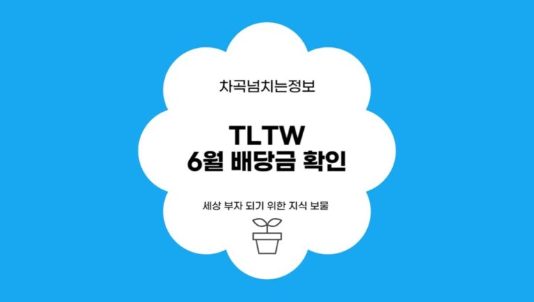 TLTW 6월 배당금 확인 및 재투자 전략