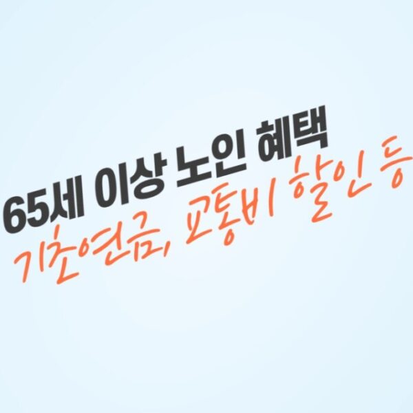 65세 이상 노인 혜택, 기초연금, 교통비 할인 정보