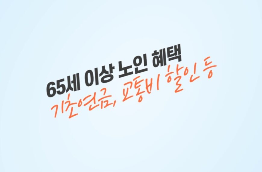 65세 이상 노인 혜택, 기초연금, 교통비 할인 정보