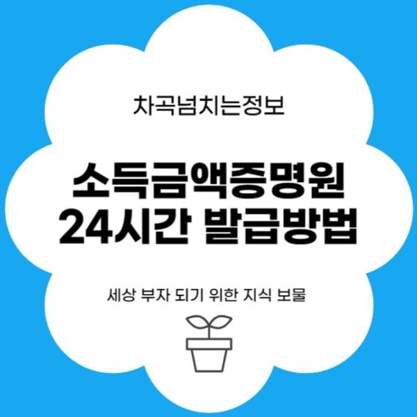 소득금액증명원 24시간 발급 방법, 개인사업자, 은행 대출 등 필수서류