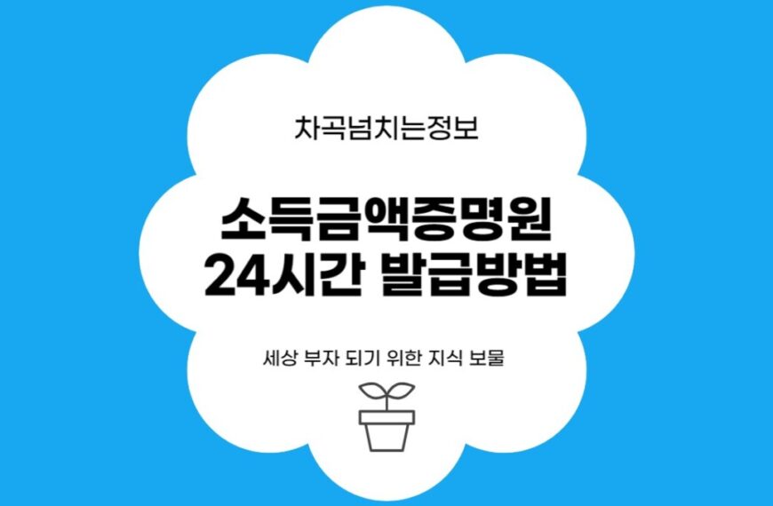 소득금액증명원 24시간 발급 방법, 개인사업자, 은행 대출 등 필수서류