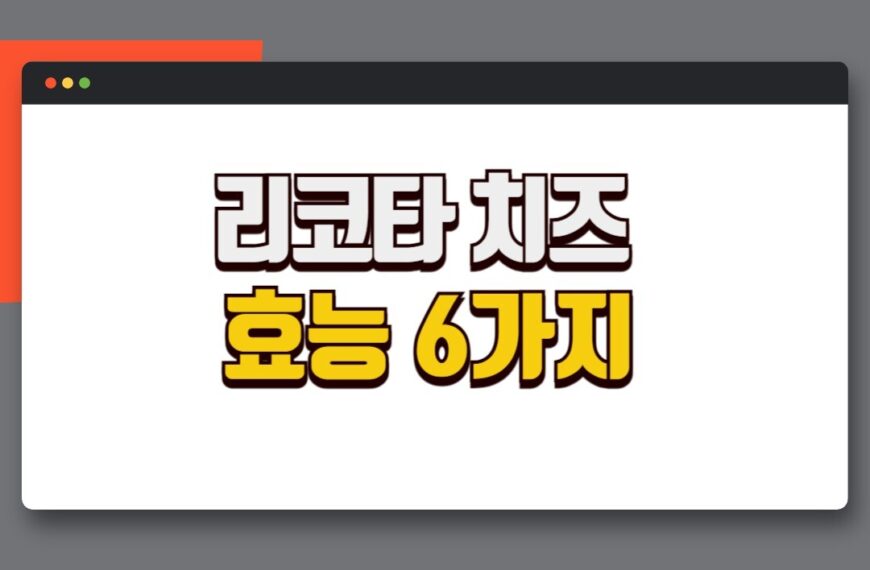 리코타 치즈 효능 6가지 (골다공증, 고단백, 유당불내증 등)