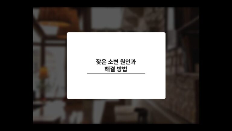 잦은 소변 원인과 해결 방법