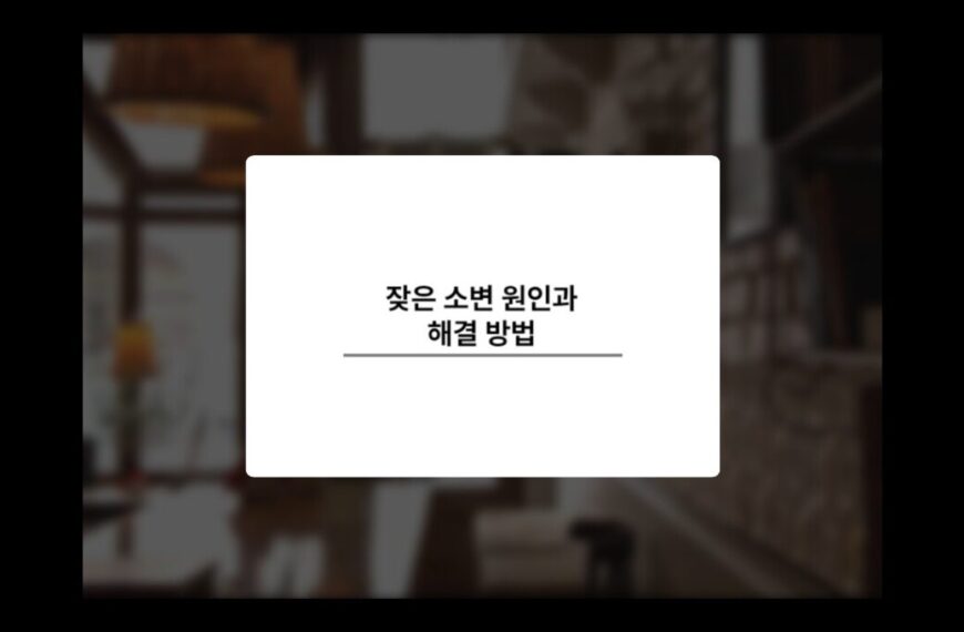 잦은 소변 원인과 해결 방법