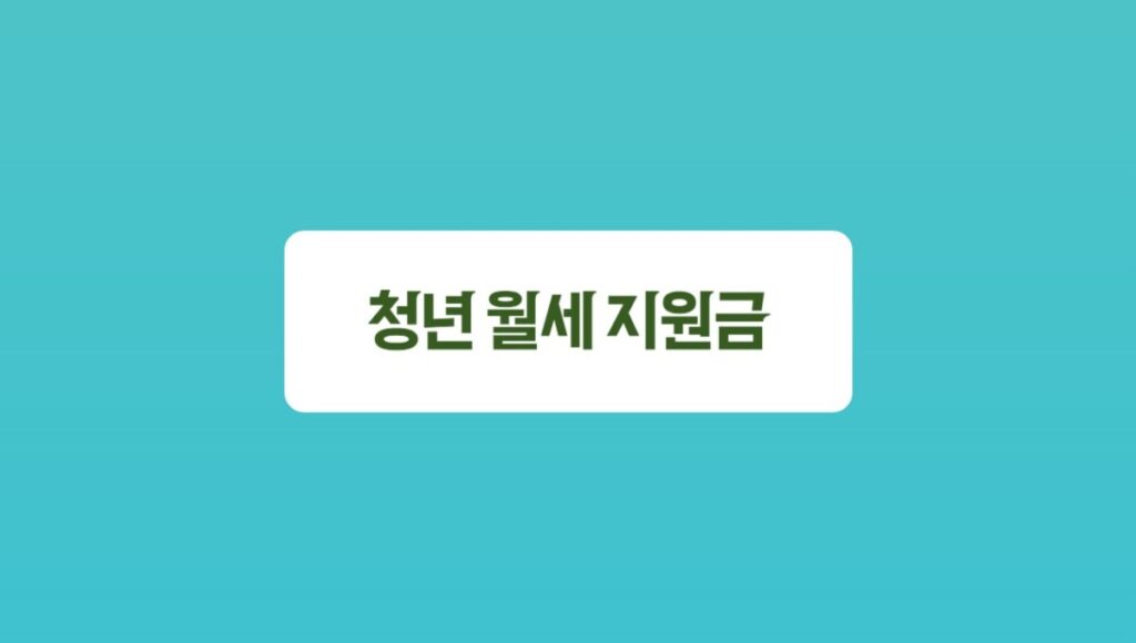 청년 월세 지원금