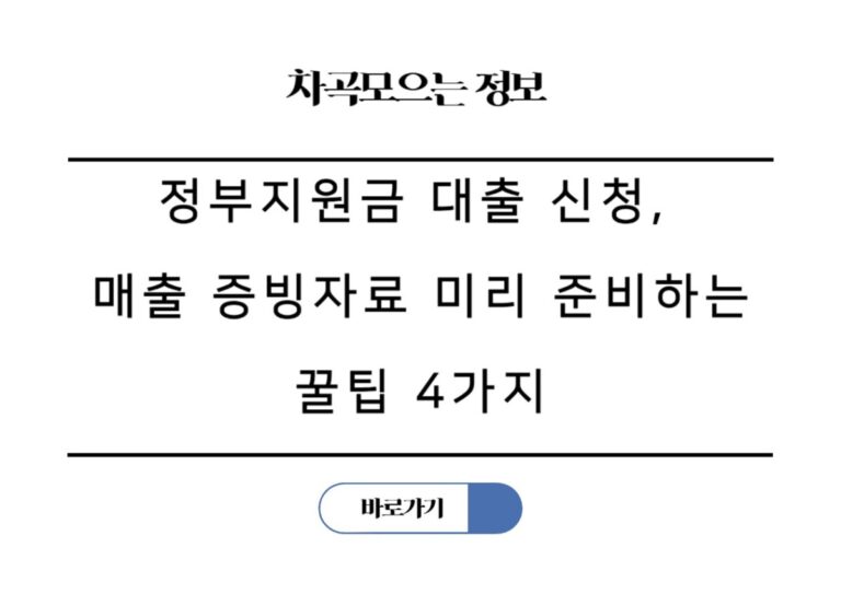 정부지원금 대출 신청, 매출 증빙자료 미리 준비하는 꿀팁 4가지