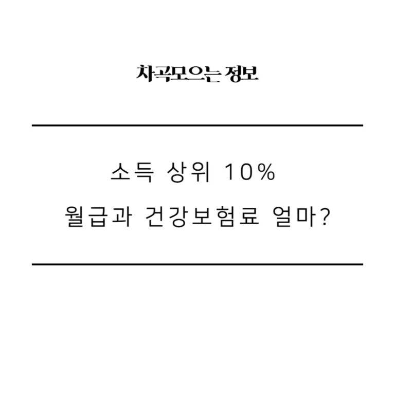 2025년 소득 상위 10% 월급과 건강보험료, 평균 월급 보험료 자산 얼마?