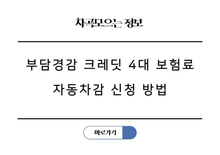 부담경감 크레딧 4대 보험료 국민연금 건강보험 고용보험 산재보험 납부 카드 자동차감 신청 방법