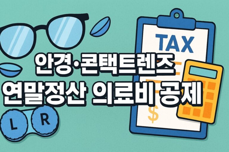 시력교정용 안경 콘택트렌즈, 연말정산 의료비 공제 놓치면 후회할 꿀팁!