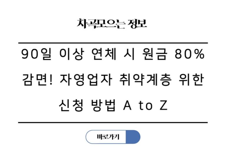 신복위 채무조정, 90일 이상 연체 시 원금 80% 감면! 자영업자 취약계층 위한 신청 방법