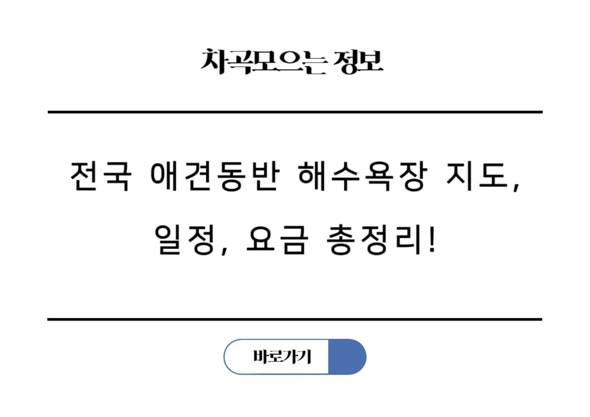 전국 애견동반 해수욕장 지도, 일정, 요금 총정리!