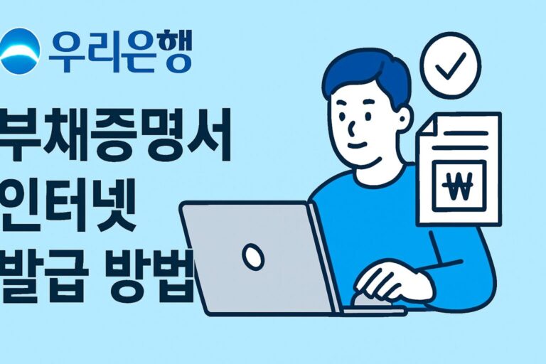 우리은행 부채증명서 인터넷 발급 방법, 수수료, 시간 등 궁금한 모든 것을 한 번에 해결