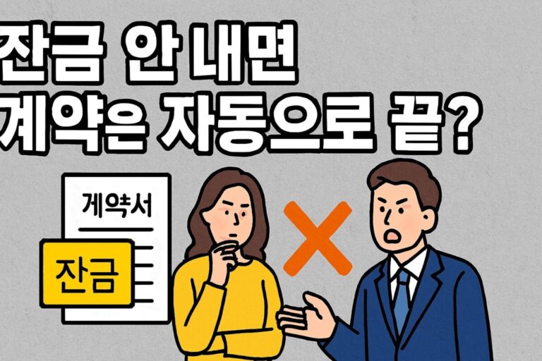 부동산 계약금 잔금 미지급, 자동으로 끝난다고요? 대법원 판례로 보는 계약 해제