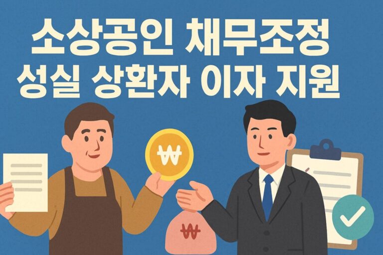 연체 없어도 OK! 소상공인 채무조정, 성실상환자 이자 지원 꿀팁 총정리