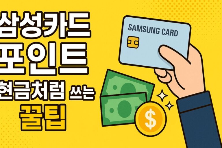 삼성카드 포인트, 진짜 현금처럼 쓰는 7가지 꿀팁 (모니모 앱)
