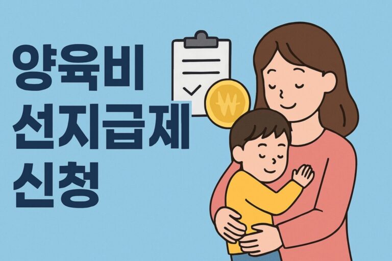 양육비 선지급제 신청 대상, 소득 기준, 지원 금액 및 온라인 신청 방법 총정리