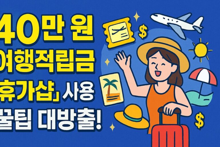 근로자휴가지원사업 지원 대상, 부담금, 신청 방법, 40만원 적립금 사용 꿀팁!