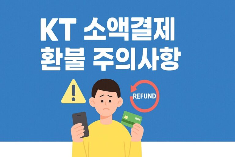 2025년 KT 소액결제 취소 환불, 1분만에 끝내는 꿀팁 총정리