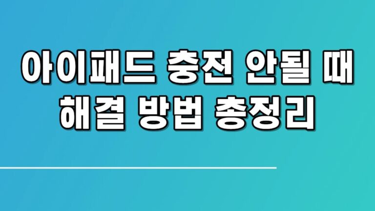 아이패드 충전 안될 때 해결 방법 총정리