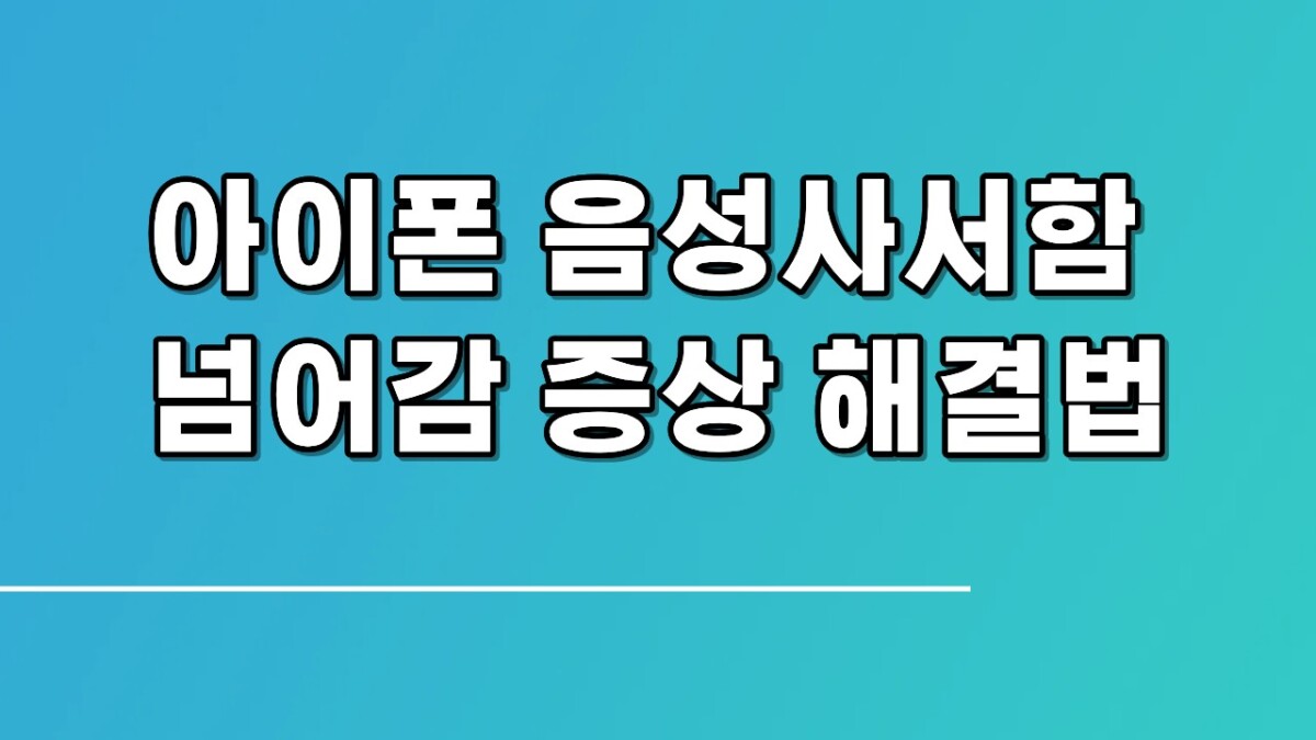 음성사서함 넘어감 증상 해결법