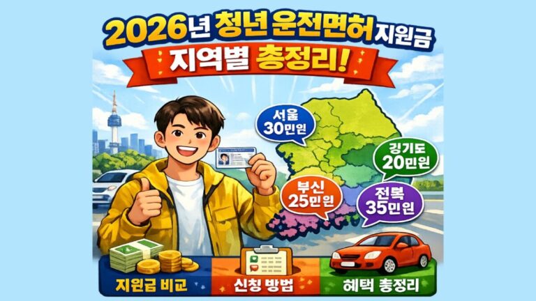 2026 청년 운전면허 혜택 놓치면 손해? 최대 100만원 지원받는 꿀팁