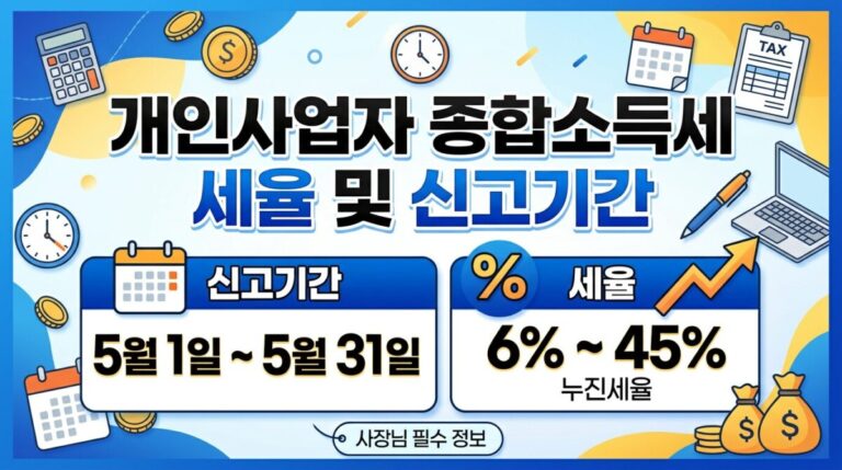 개인사업자 종합소득세 신고기간 및 방법 총정리 (세율·서류·절세 꿀팁)