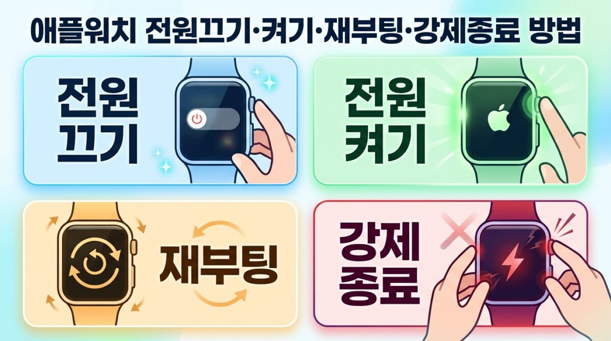 애플워치 전원끄기·켜기·재부팅·강제종료 방법 한 번에 정리