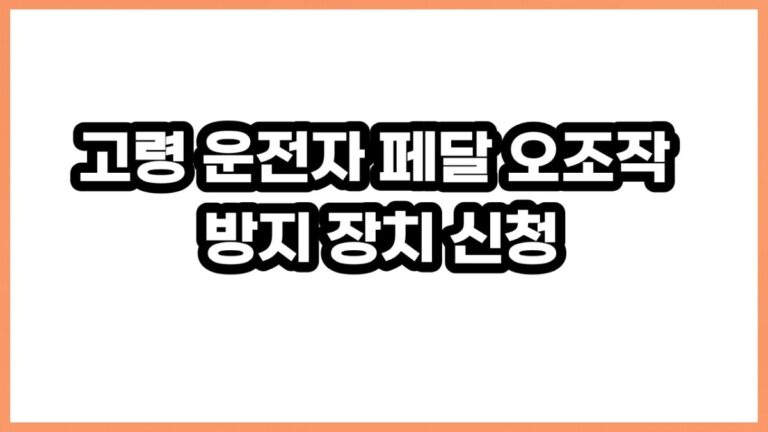 고령 운전자 페달 오조작 방지 장치 신청