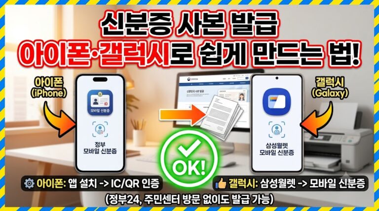 신분증 사본 발급, 아이폰 갤럭시로 쉽게 만드는 법