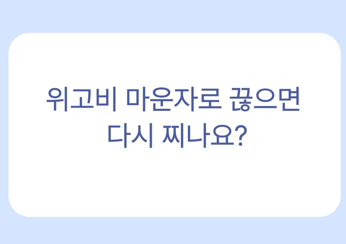 위고비 마운자로 끊으면 다시 찌나요?