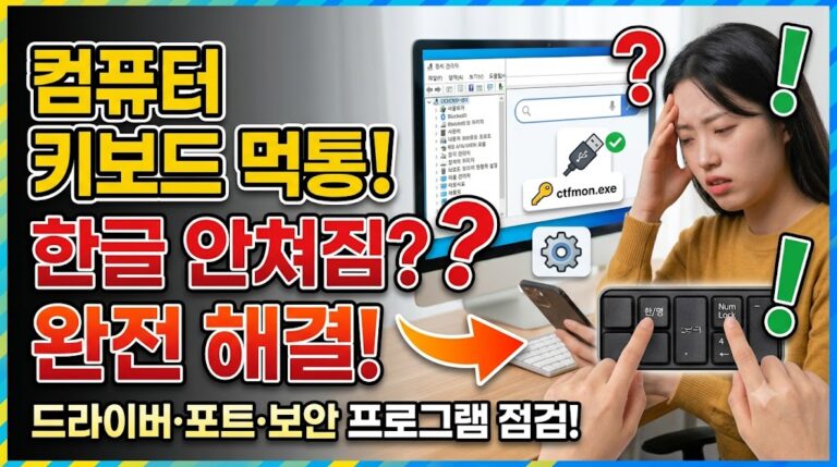 컴퓨터 키보드 안될때, 한글 안쳐짐부터 입력 먹통 해결
