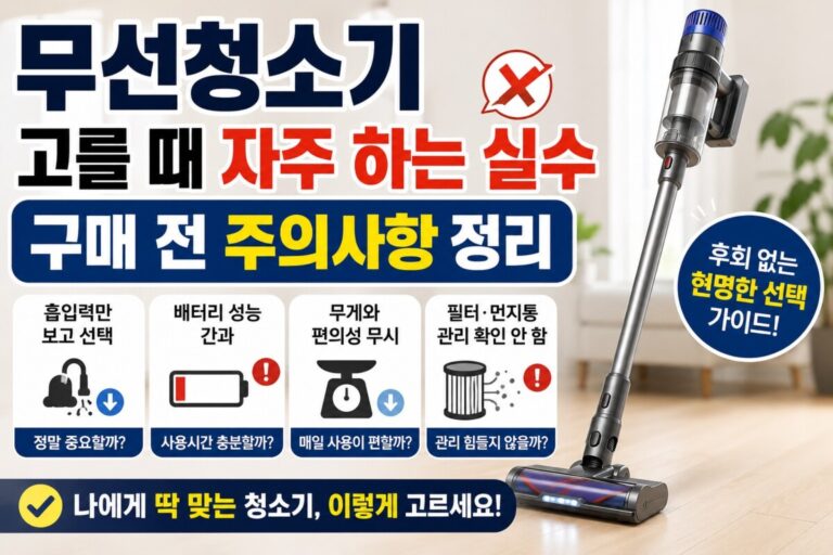 무선청소기 고를 때 자주 하는 실수와 구매 전 주의사항 정리
