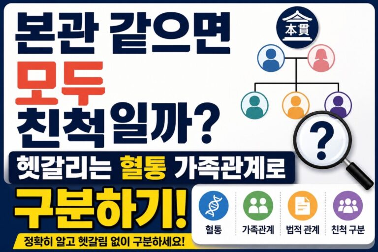 본관이 같아도 남일 수 있는 이유와 항렬표 제대로 보는 법